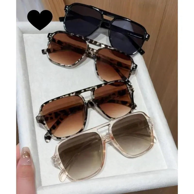 4-Pack Unisex Oversized Aviator Sunglasses, Retro 70S Square Shades for Women Men, UV400 Protection Trendy Y2K Sun Glasses, Aesthetic Fashion Accessories for Driving Outdoor, Tiktok Viral Must-Haves, 4PCS Set