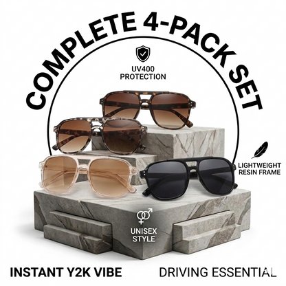 4-Pack Unisex Oversized Aviator Sunglasses